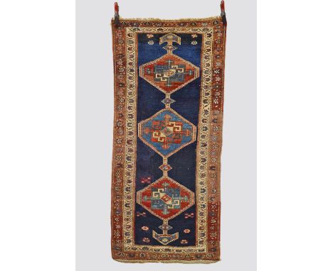 Shahsavan rug, north west Persia, early 20th century, 5ft. 10in. X 2ft. 8in. 1.78m. X 0.81m. Overall even wear with areas of 