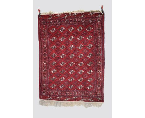 Two Afghan rugs both second half 20th century, the first,  north west Afghanistan, 6ft. 4in. X 4ft. 8in. 1.93m. X 1.42m. prob