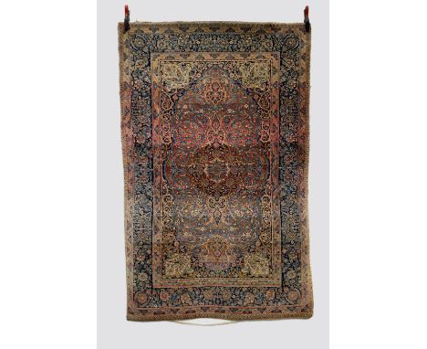 Superb Mohtashem Kashan rug, west Persia, last quarter 19th century, 6ft. 9in. X 4ft. 4in. 2.05m. X 1.32m. Very slight loss t