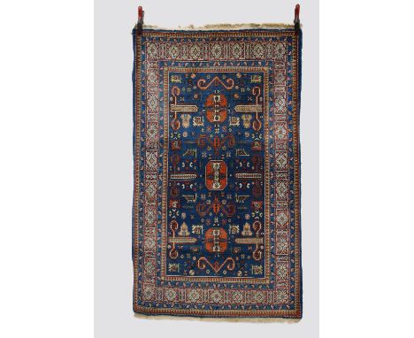 Erivan rug, Armenia, central Caucasus, first half 20th century, 5ft. 10in. X 3ft. 5in. 1.78m. X 1.04m. Dark blue field with a