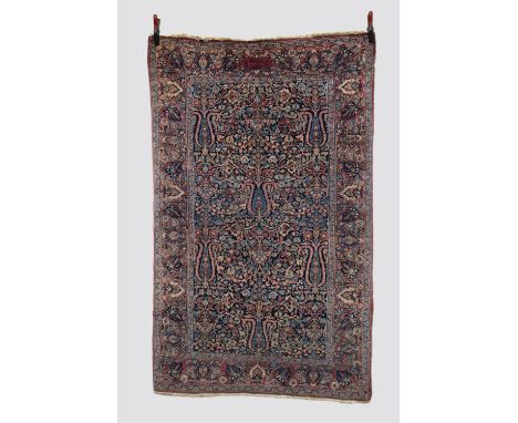 Mashad inscribed rug, Khorasan, north east Persia, circa 1930s-40s, 6ft. 11in. X 4ft. 3in. 2.11m. X 1.30m.  Inscription carto