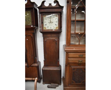 A mahogany cased long case clock , pained dial Scales of Kendal (being sold for St Johns Hospice)