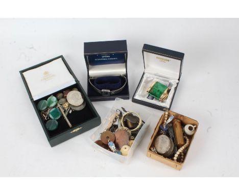 Mixed works of art, to include a Ronson lighter, medals, bijouterie etc., (qty)