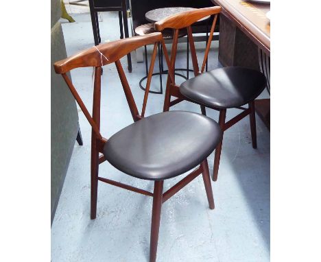 DINING CHAIRS, a set of four vintage, 1960's teak, 75cm H. (4)