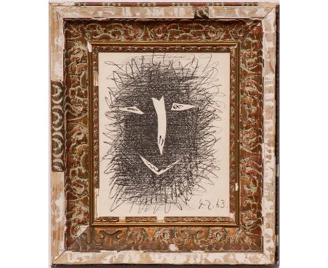PABLO PICASSO 'Masque', original lithograph dated in the plate, edition 1070, 1964, ref: Mourlot, 32cm x 25cm, framed and gla