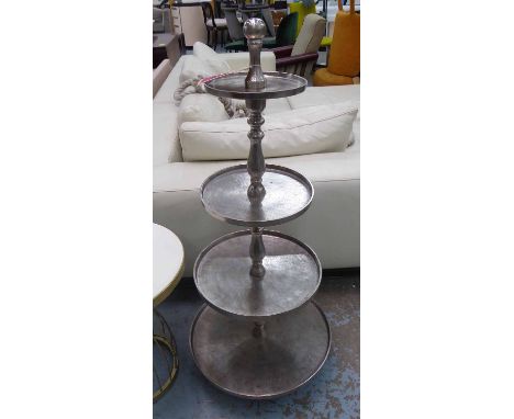 DISPLAY STAND, vintage French inspired, silvered finish, 125cm H.