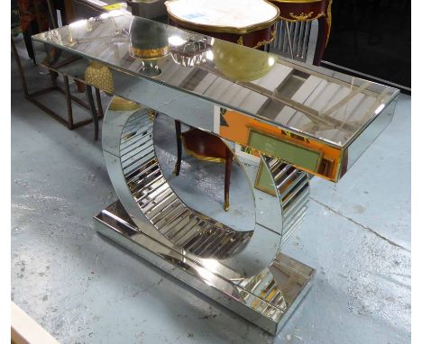 CONSOLE TABLE, French Art Deco style mirrored design, 100cm x 36cm x 76cm H.