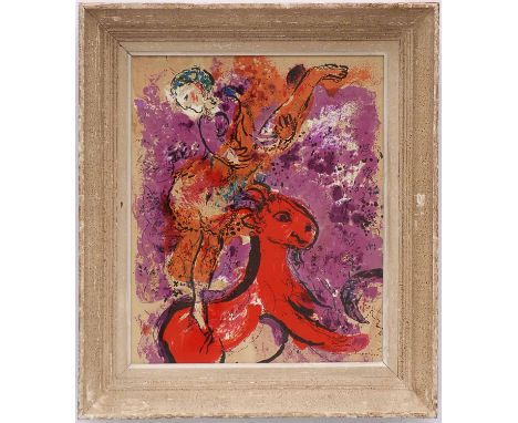 MARC CHAGALL 'Woman Circus Rider on Red Horse', lithograph, 1975 Ref: Sorlier, 45cm x 38cm, framed and glazed.