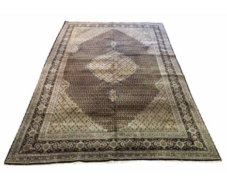 FINE TABRIZ PART SILK MAHI DESIGN CARPET, 302cm x 205cm.