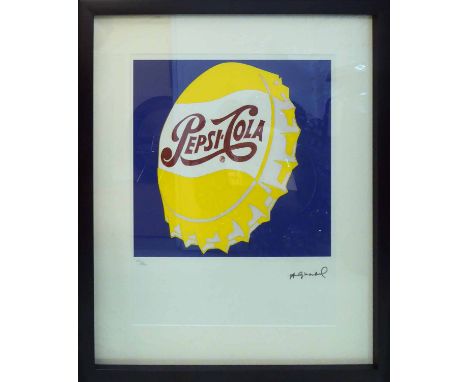 ANDY WARHOL 'Pepsi Cola Blue', lithograph, numbered 65 / 100 by Leo Castelli Gallery, Edited by Georges Israel (blind-embosse