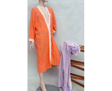 A lot of vintage slips nightwear - mostly 1930s. Two pretty 30s cotton muslin kimono style nightgowns with embroidered backs.