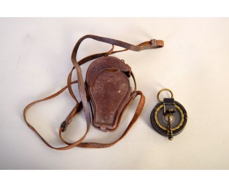 A Victorian cased military compass, by H.Hughes & Son, London, engraved Creagh-Osborne Pat. 114 B/1915, in leather case