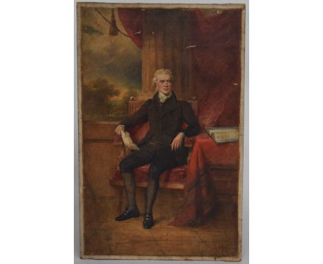 Edward Patry (British, 1856-1940) Portrait of Francis Barring Bt 1740-1810, inscribed en verso 'Sir Francis Baring, Study for