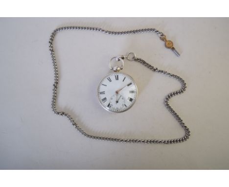 A Georgian silver open face pocket watch, Massey movement, by J&W Howden & Co. Edinburgh 4054, the enamel dial with Roman num