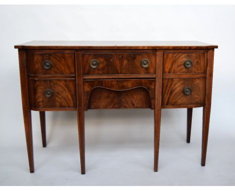 A Hepplewhite style mahogany bow front sideboard, late 19th/early 20th century