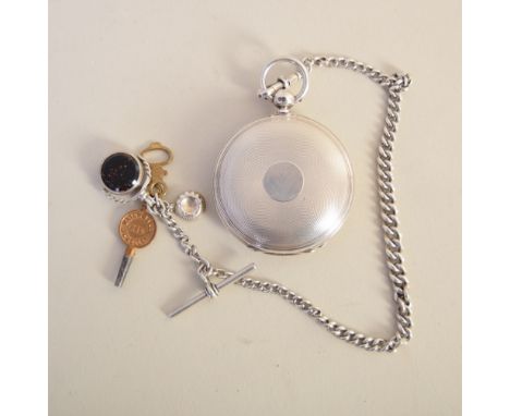 A 19th century silver cased full hunter pocket watch, the movement signed Charles Frodsham, London 05282, the enamel dial wit