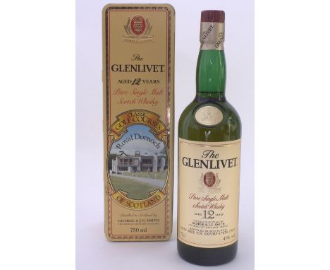 Glenlivet 12 year old Single Malt Scotch Whisky. Classic Golf Courses Collection, Royal Dornoch. 40% 70cl.