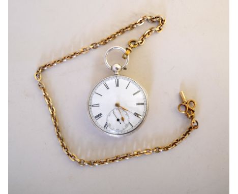 A Victorian silver open face pocket watch, signed Savory & Sons Cornhill London, No. 3253, enamel dial with Roman numerals an