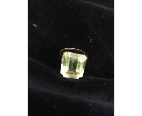 Citrine Ring Emerald Cut set in 9ct gold, hallmarked 4.3gms total weight