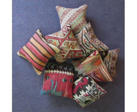 VINTAGE KILIM CUSHIONS, eight examples of various designs. (8)