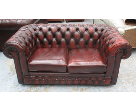 CHESTERFIELD SOFA, two seater, to match previous lot, 159cm W.