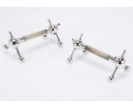 A pair of George V period silver and mother of pearl knife rests by William Hutton & Sons