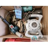 (LOT) ELECTRIC TOOLS; VUFFER, STRAIGHT SHANK GRINDER, HEAT GUN, PORTER CABLE SAWZ-ALL