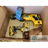 (LOT) DEWALT CORDLESS TOOLS; SAWZ-ALL AND DRILL