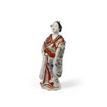 A JAPANESE IMARI PORCELAIN MODEL OF A BIJIN, EDO PERIOD