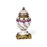 A MEISSEN LATER GILT-METAL MOUNTED POT-POURRI URN AND COVER, THIRD QUARTER 18TH CENTURY