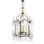 A FRENCH GILT BRASS HALL LANTERN, IN LOUIS XV STYLE, 19TH CENTURY
