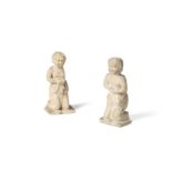 A PAIR OF ALABASTER ALTAR PUTTI, POSSIBLY NORTH EUROPEAN, CIRCA 1650