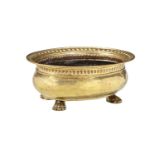 A BRASS JARDINIERE OR WINE COOLER, IN 17TH CENTURY STYLE, 19TH CENTURY