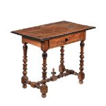 A CONTINENTAL WALNUT AND EBONISED SIDE TABLE, POSSIBLY DUTCH, LATE 17TH CENTURY