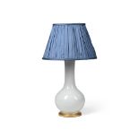 A CHINESE BLANC DE CHINE DEHUA PORCELAIN VASE ADAPTED AS A LAMP, QING DYNASTY