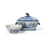 A CHINESE BLUE AND WHITE SOUP TUREEN AND COVER, QIANLONG