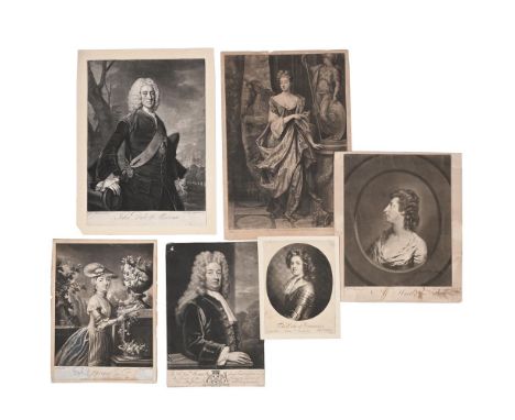 AFTER THOMAS HUDSON JOHN DUKE OF MONTAGU Mezzotint 43 x 31.5cm (16¾ x 12¼ in.)Together with five similar prints by various ha