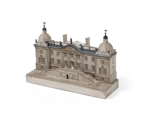 A PLASTER, LEAD, AND ETCHED BRASS ARCHITECTURAL MODEL OF HOUGHTON HALL, NORFOLK  BY TIMOTHY RICHARDS, 2018 In original blue c