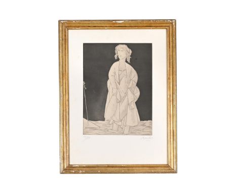 λ&nbspGIACOMO MANZU (ITALIAN 1908-1991)  DONNA IN VESTAGLIA  Lithograph Numbered 65/99 and signed in pencil 47 x 34cm (18½ x 