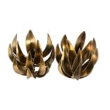 CHRISTIAN TECHOUEYRES FOR MAISON JANSEN, AGAVE LEAF, A PAIR OF GILT BRASS WALL LIGHTS, 1970'S