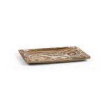 A BANDED ALABASTER TRAY, 20TH CENTURY