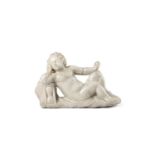 A LARGE WHITE MARBLE PUTTO, ITALIAN, EARLY 18TH CENTURY