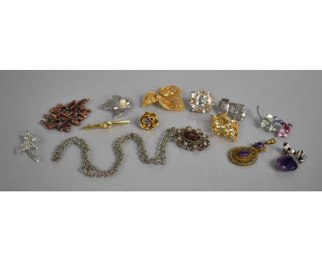 A Collection of Various Vintage Designer and other Costume Jewellery Brooches and Pendants. Examples by Nina Ricci, Swarovski