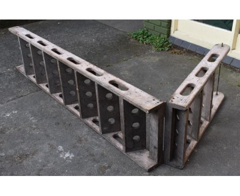 A Vintage Hinged Loft Ladder with Circular Drilled Steps 