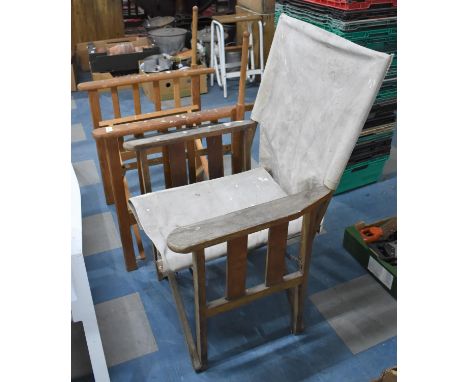 Two Vintage Directors Style Chairs, One Requiring New Canvas 