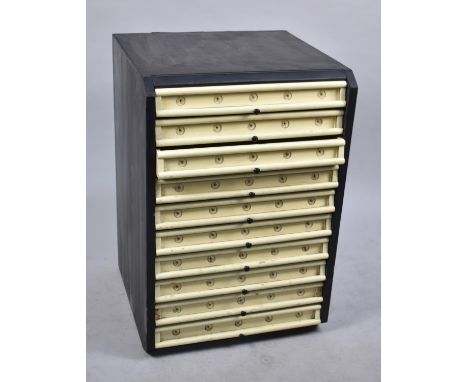 A Vintage Ten Drawer Shop or Engineers Cabinet, 46cm Wide and 67cm high 