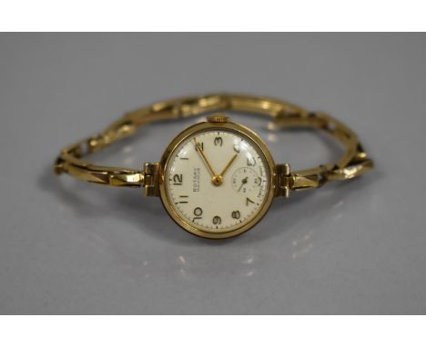 A Mid 20th Century 9ct Gold Rotary 'Maximus' Wrist Watch, Champagne Dial (20mm), Having Gilt Metal Hands, Arabic Numerals and