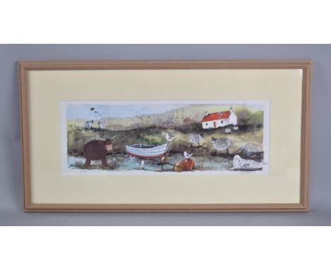 A Framed Limited Edition Alex Clark Print, 141/500, 39x14cm 
