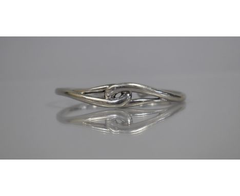 A Silver Bangle, Entwined Hoops with Diamond Chip, by Hot Diamonds, 25gms 