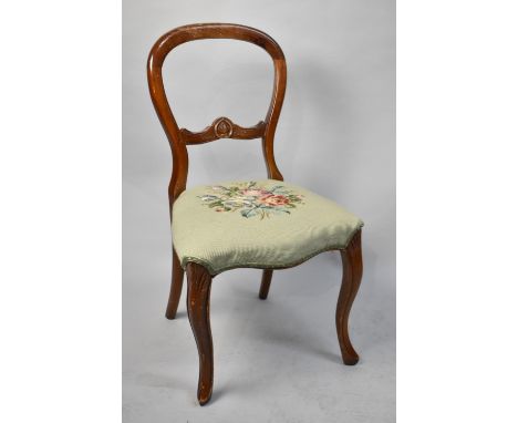 A Tapestry Seated Balloon Backed Bedroom Chair 